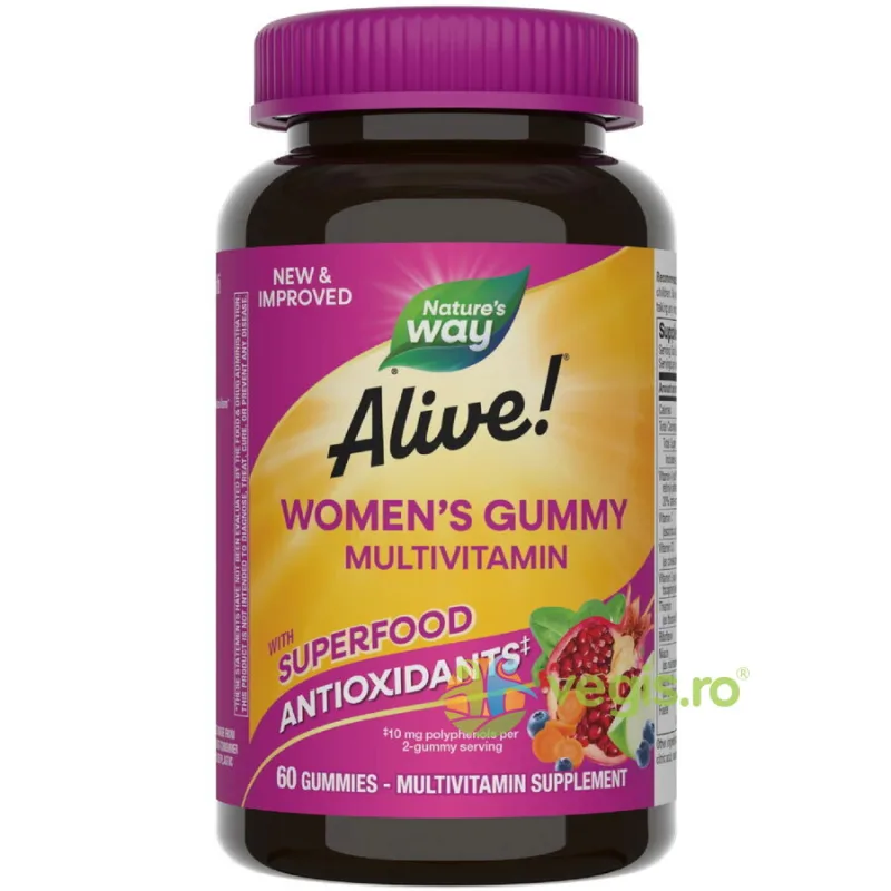 Alive Women’s Gummy Multivitamin 60 jeleuri Secom, Nature's Way — preț și oferte