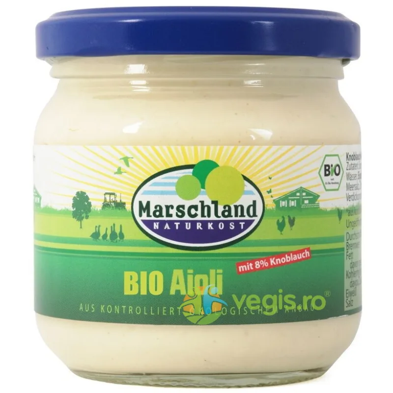 Sos Aioli cu 8% Usturoi Ecologic/Bio 180g MARSCHLAND — preț și oferte