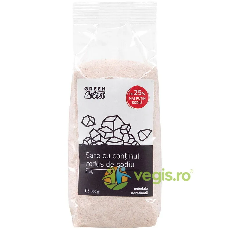 Sare Fina cu Continut Redus de Sodiu 500g GREEN BLISS — preț și oferte