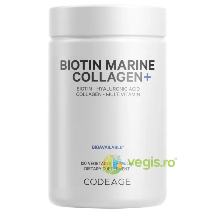 Biotin Marine Collagen+ Formula Completa cu Colagen Marin si Acid Hialuronic 120cps CODEAGE — preț și oferte