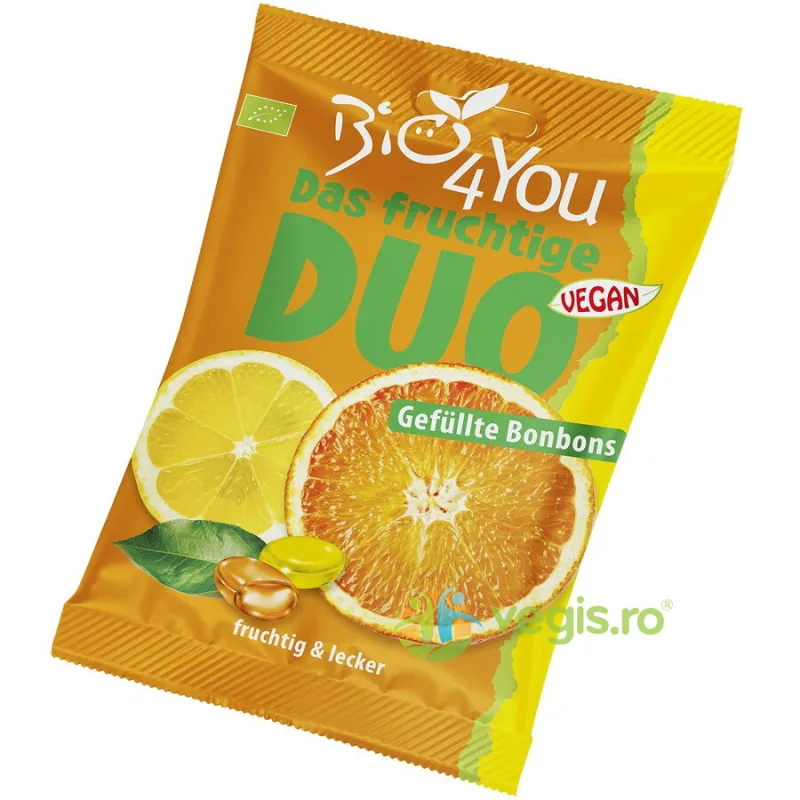 Bomboane Duo cu Portocala si Lamaie Ecologice/Bio 75g BIO4YOU — preț și oferte