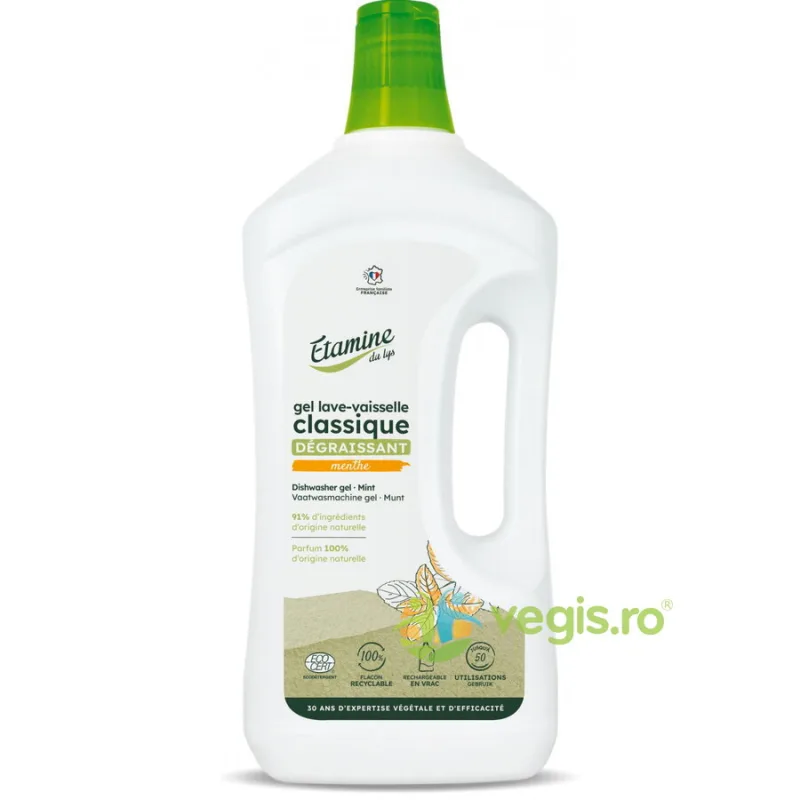Gel de Spalare si Dedurizare pentru Masina de Vase cu Parfum de Menta 1L ETAMINE DU LYS — preț și oferte