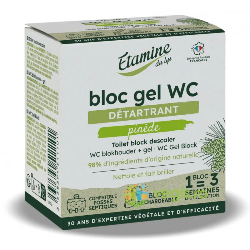 Pastila Gel + Suport pentru Curatare si Detartrare Toaleta cu Parfum de Pin si Eucalipt 50ml ETAMINE DU LYS — preț și oferte