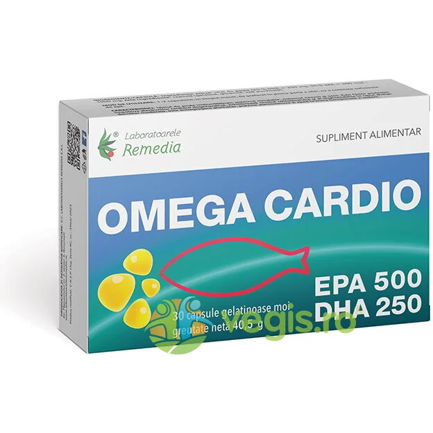 Omega Cardio EPA 500mg DHA 250mg 30cps moi REMEDIA — preț și oferte