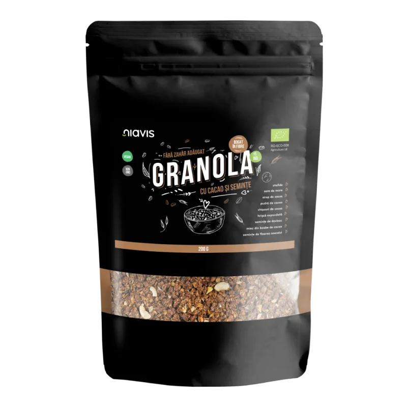 Granola Eco cu cacao si seminte, 200g, Niavis — preț și oferte