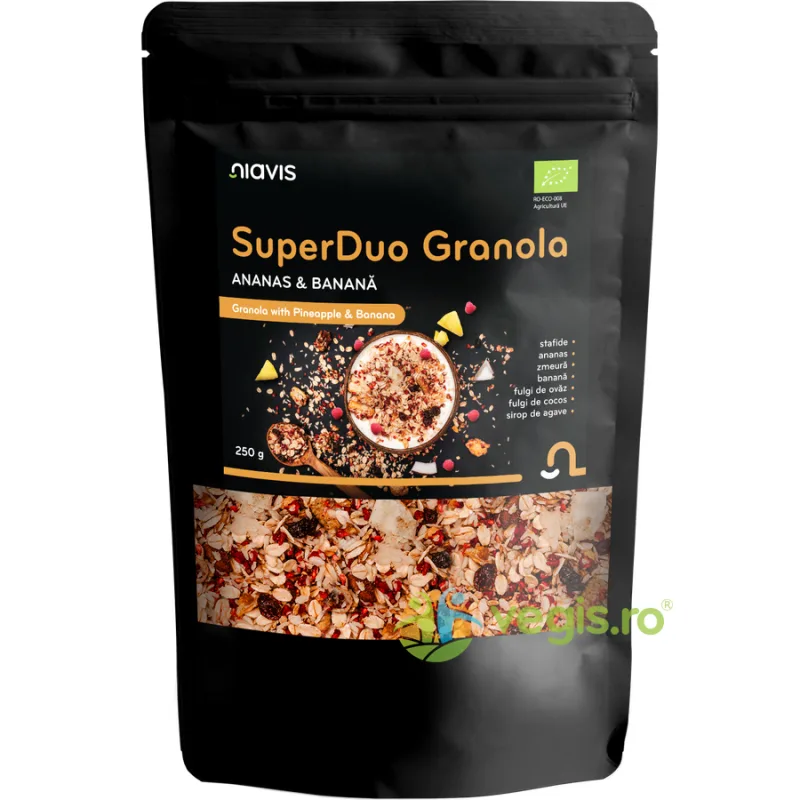 SuperDuo Granola cu Ananas si Banana Ecologica/Bio 250g NIAVIS — preț și oferte