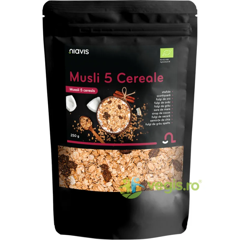 Musli 5 Cereale Ecologic/Bio 250g NIAVIS — preț și oferte