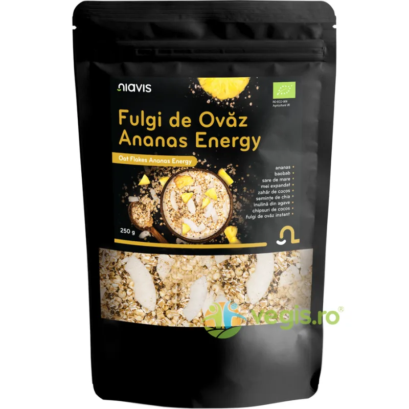 Fulgi de Ovaz Ananas Energy Ecologici/Bio 250g NIAVIS — preț și oferte