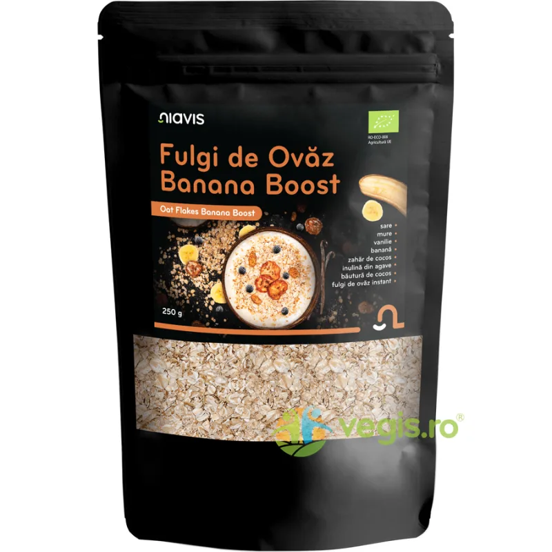 Fulgi de Ovaz Banana Boost Ecologici/Bio 250g NIAVIS — preț și oferte