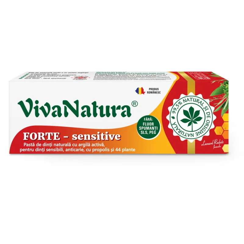 Pasta de Dinti Forte cu Argila si Propolis 50ml VIVA&nbsp;NATURA — preț și oferte