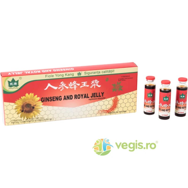 Ginseng + Royal Jelly 200+300mg 10fiole*10ml YONG KANG — preț și oferte
