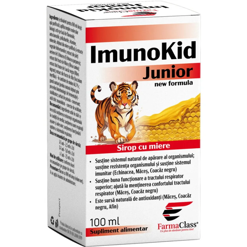 Sirop cu Miere Imunokid Junior 100ml Farmaclass — preț și oferte
