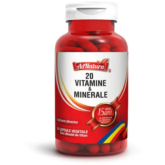 20 de Vitamine si Minerale 30cps ADNATURA — preț și oferte