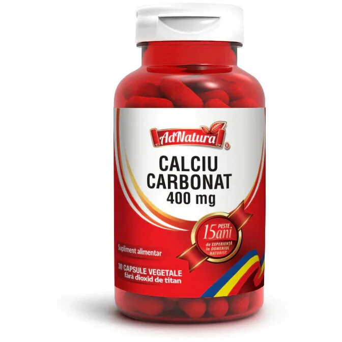 Calciu Carbonat 400mg 30cps ADNATURA — preț și oferte