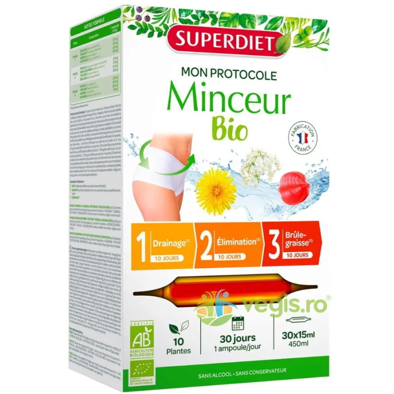 Protocol Slabire Ecologic/Bio 30 fiole x 15ml LABORATOIRES&nbsp;SUPERDIET — preț și oferte