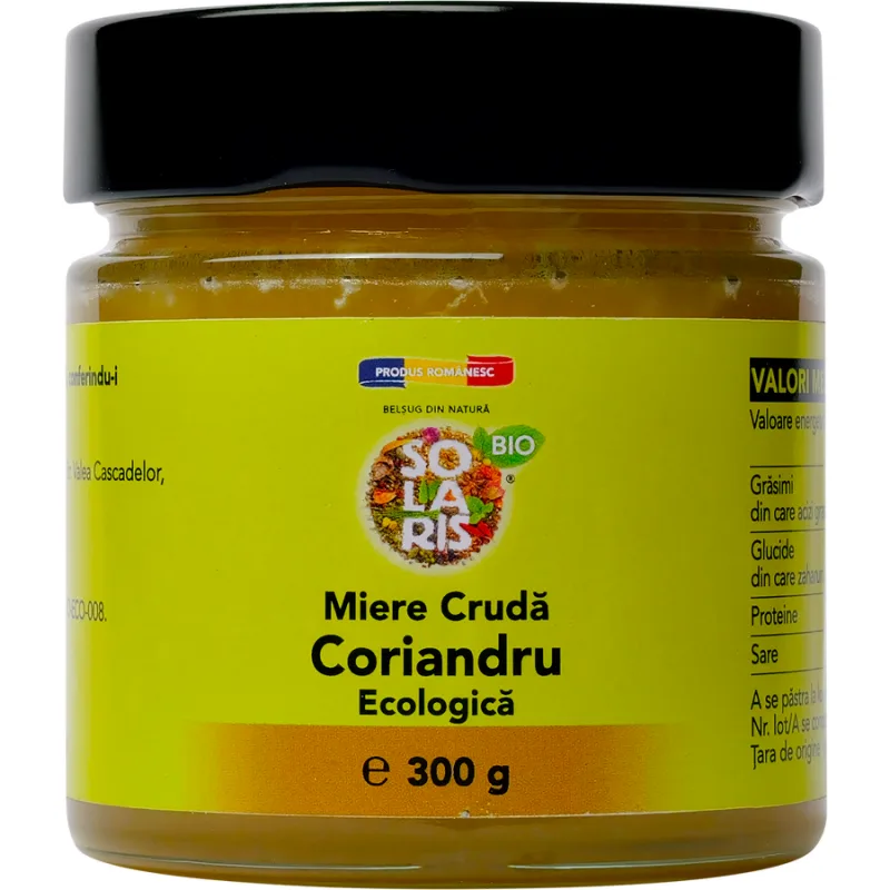 Miere Cruda de Coriandru Ecologica/Bio 300g SOLARIS — preț și oferte