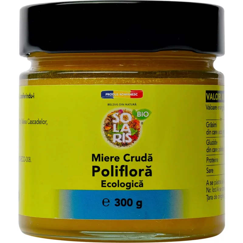 Miere Cruda Poliflora Ecologica/Bio 300g SOLARIS — preț și oferte