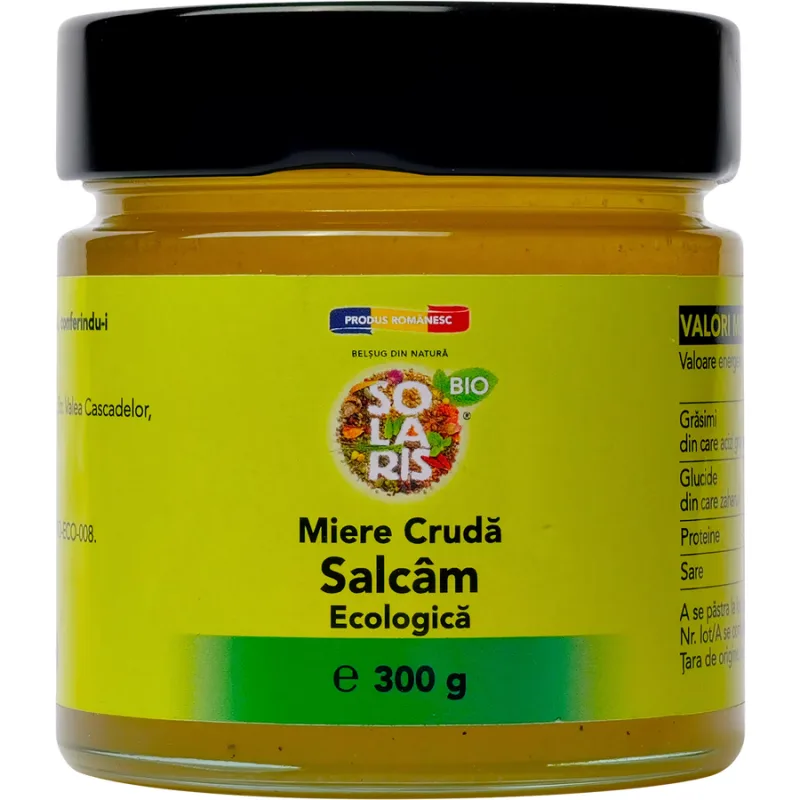 Miere Cruda de Salcam Ecologica/Bio 300g SOLARIS — preț și oferte