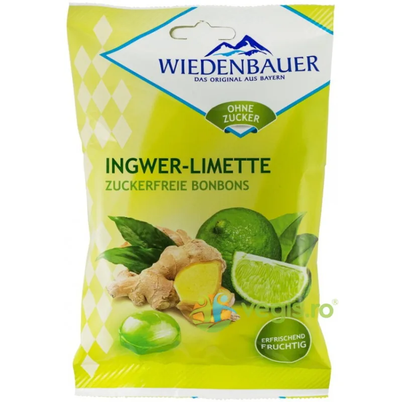 Bomboane cu Ghimbir si Limeta fara Zahar 75g WIEDENBAUER — preț și oferte