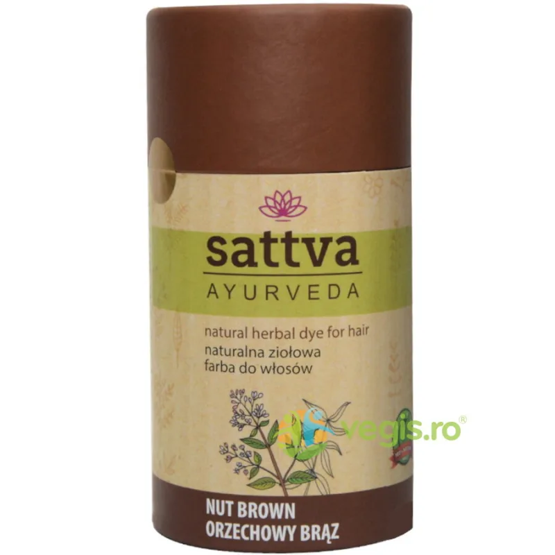 Vopsea de Par Saten Nuca (Nut Brown) 150g Sattva Ayurveda — preț și oferte