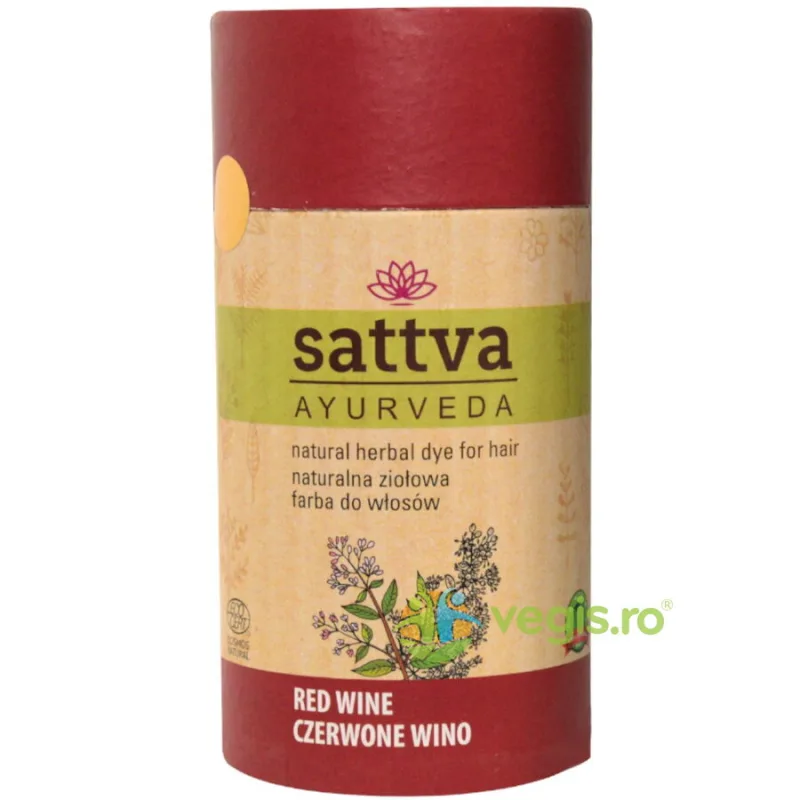 Vopsea de Par Rosu (Red Wine) 150g Sattva Ayurveda — preț și oferte