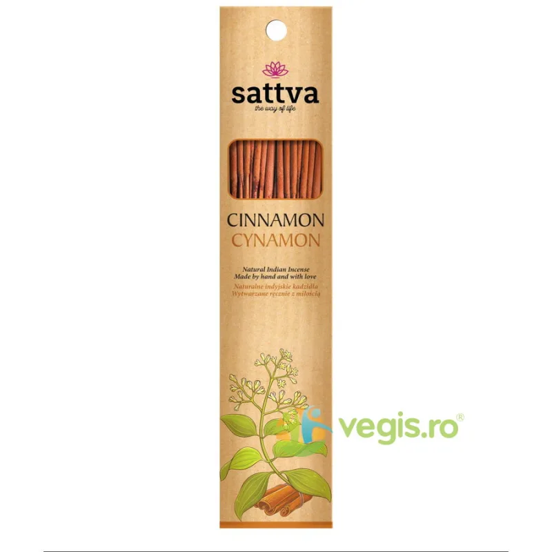 Betisoare Parfumate cu Scortisoara 30g (15buc) Sattva Ayurveda — preț și oferte