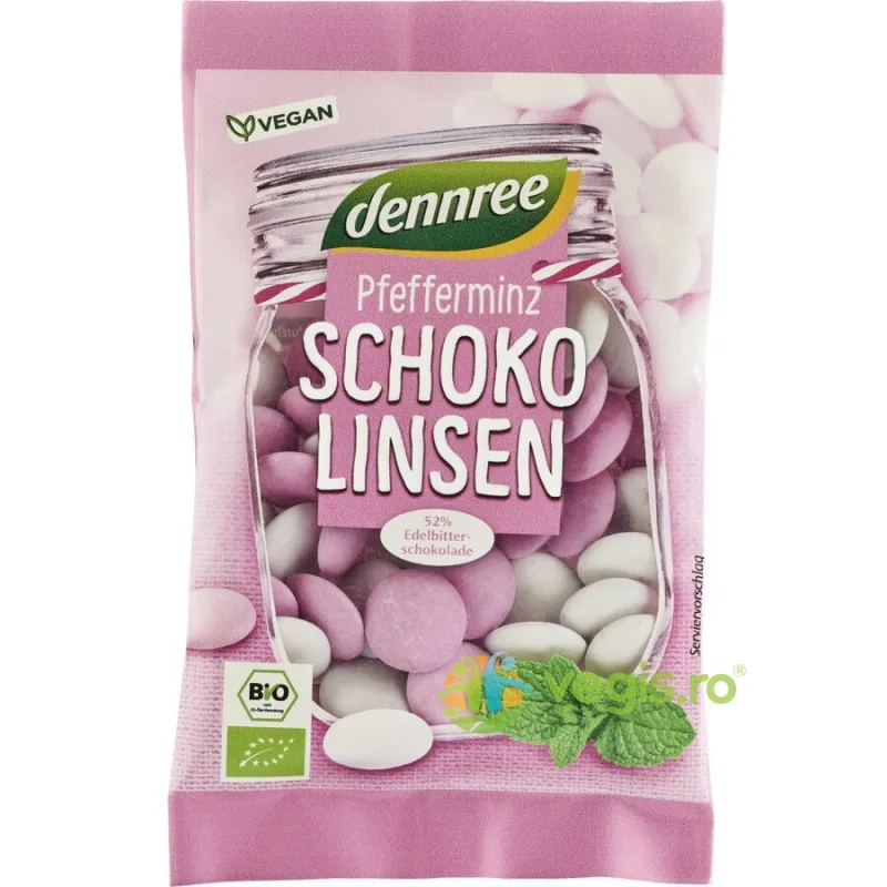 Bomboane cu Menta si Ciocolata Amaruie Ecologice/Bio 100g Dennree — preț și oferte