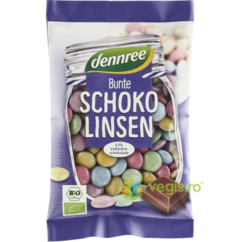 Bomboane Colorate cu Ciocolata cu Lapte Ecologice/Bio 100g Dennree — preț și oferte