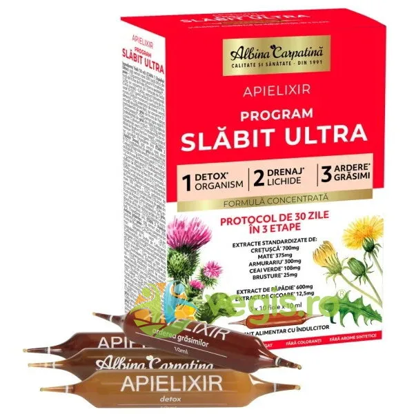 Apielixir Program Slabit Ultra 30 fiole Albina Carpatina — preț și oferte
