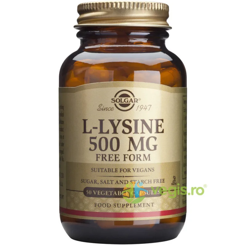 L-Lysine 500mg 50cps Vegetale SOLGAR — preț și oferte