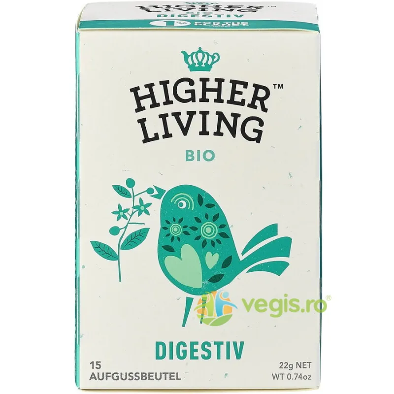 Ceai Incantare pentru Digestie Ecologic/Bio 15 plicuri HIGHER LIVING — preț și oferte