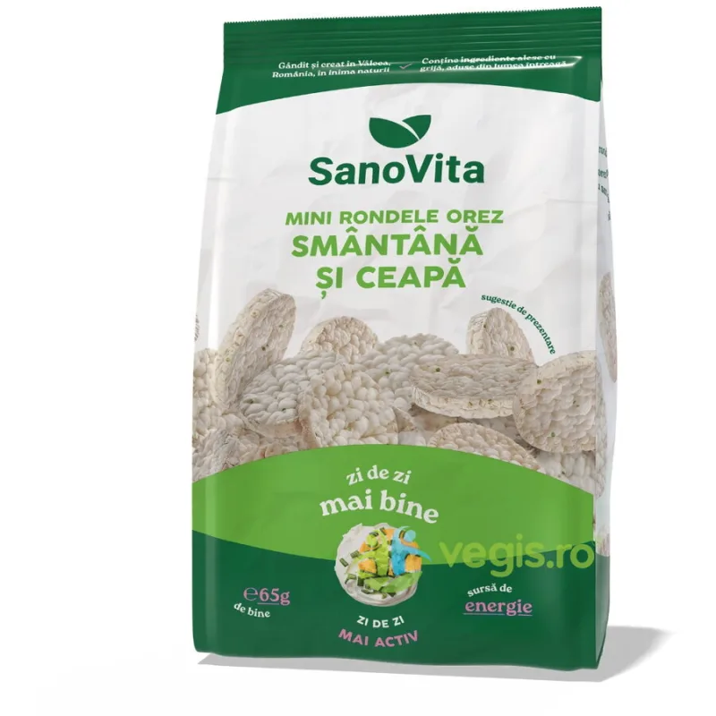 Mini Rondele din Orez cu Smantana si Ceapa 65g SANOVITA — preț și oferte