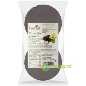 Turte din Porumb cu Sare de Mare si Glazura de Ciocolata Neagra 70g
