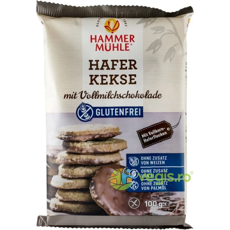 Fursecuri din Ovaz cu Ciocolata cu Lapte fara Gluten 100g HAMMER MUHLE — preț și oferte
