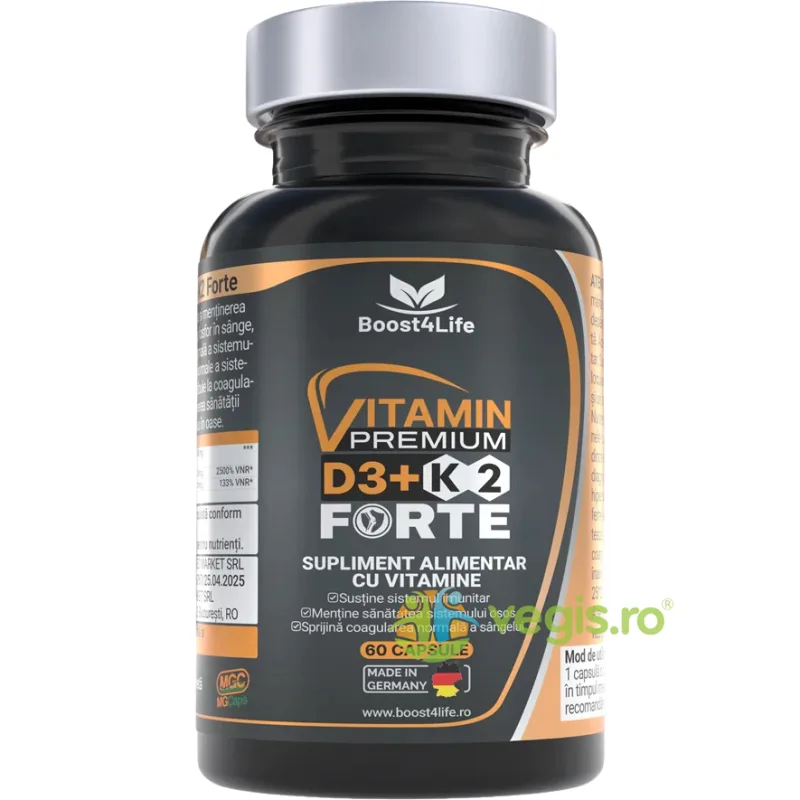 Vitamina D3+K2 Forte Premium 5000UI 60cps moi BOOST4LIFE — preț și oferte