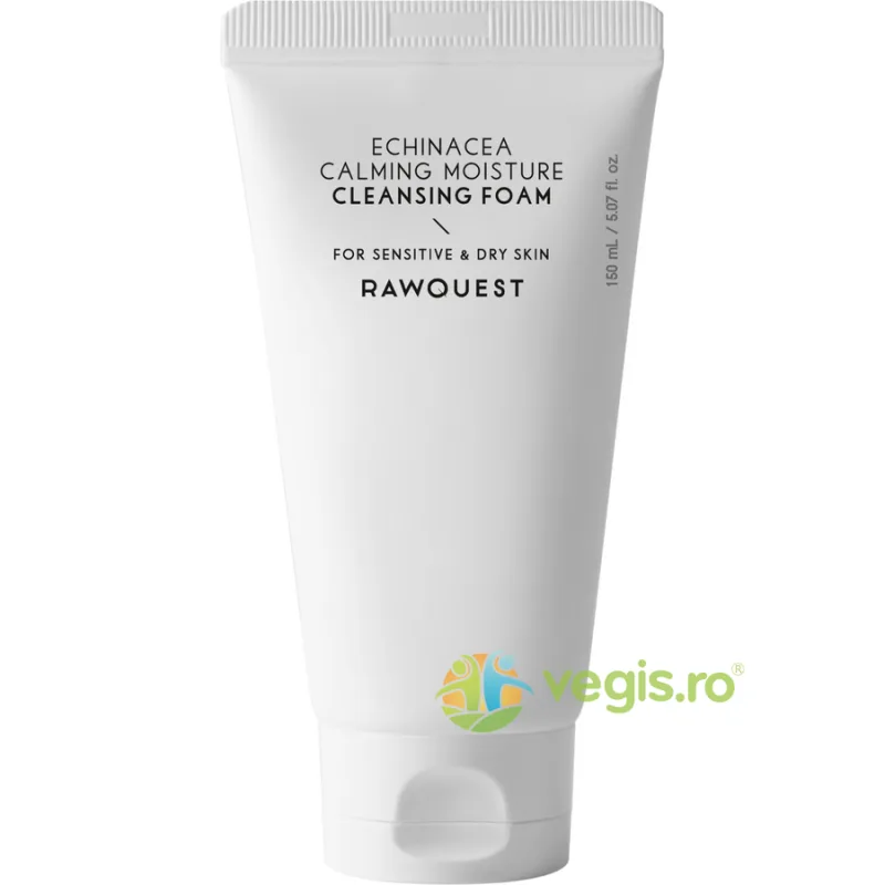 Spuma de Curatare Calmanta si Hidratanta pentru Piele Sensibila si Uscata cu Echinacea 150ml RAWQUEST — preț și oferte
