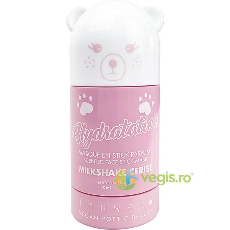 Masca Stick Hidratanta pentru Fata cu Argila Alba si Parfum Milkshake de Cirese 30ml INUWET — preț și oferte