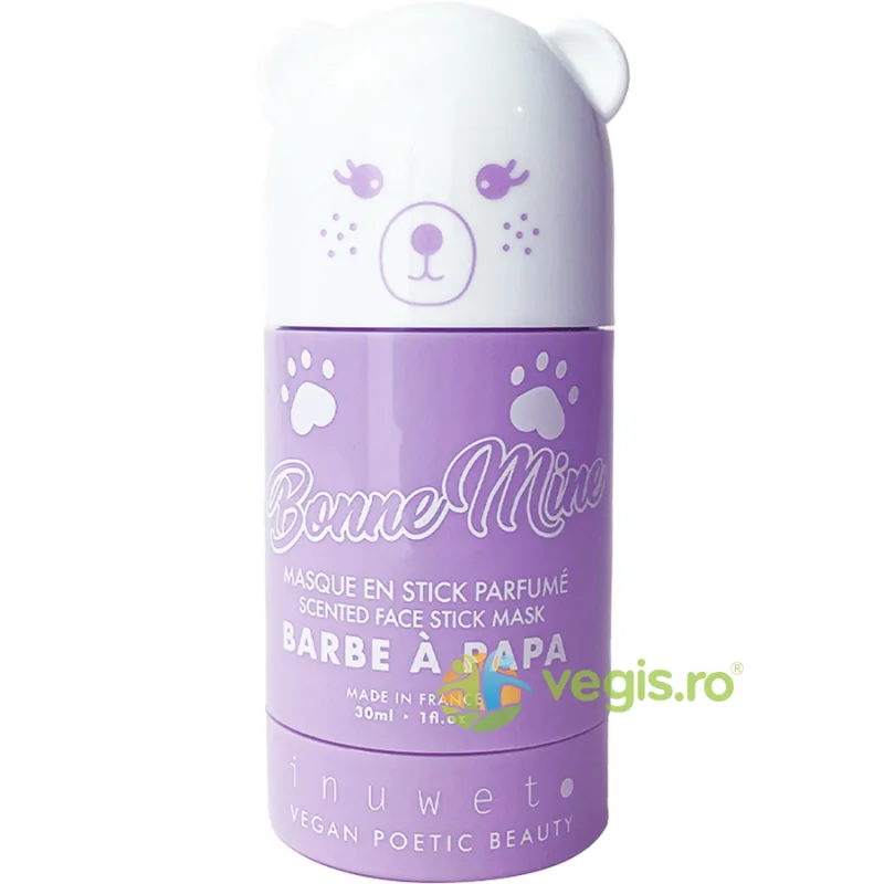Masca Stick Iluminatoare pentru Fata cu Argila Alba si Parfum de Vata de Zahar 30ml INUWET — preț și oferte
