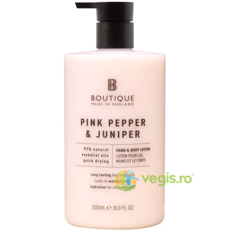 Lotiune pentru Maini si Corp cu Parfum de Piper Roz si Ienupar 500ml BOUTIQUE — preț și oferte