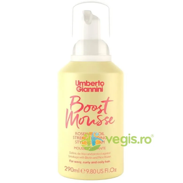 Spuma Fortifianta Styling pentru Parul Cret cu Ulei de Rozmarin Strong Curls 290ml UMBERTO GIANNINI — preț și oferte