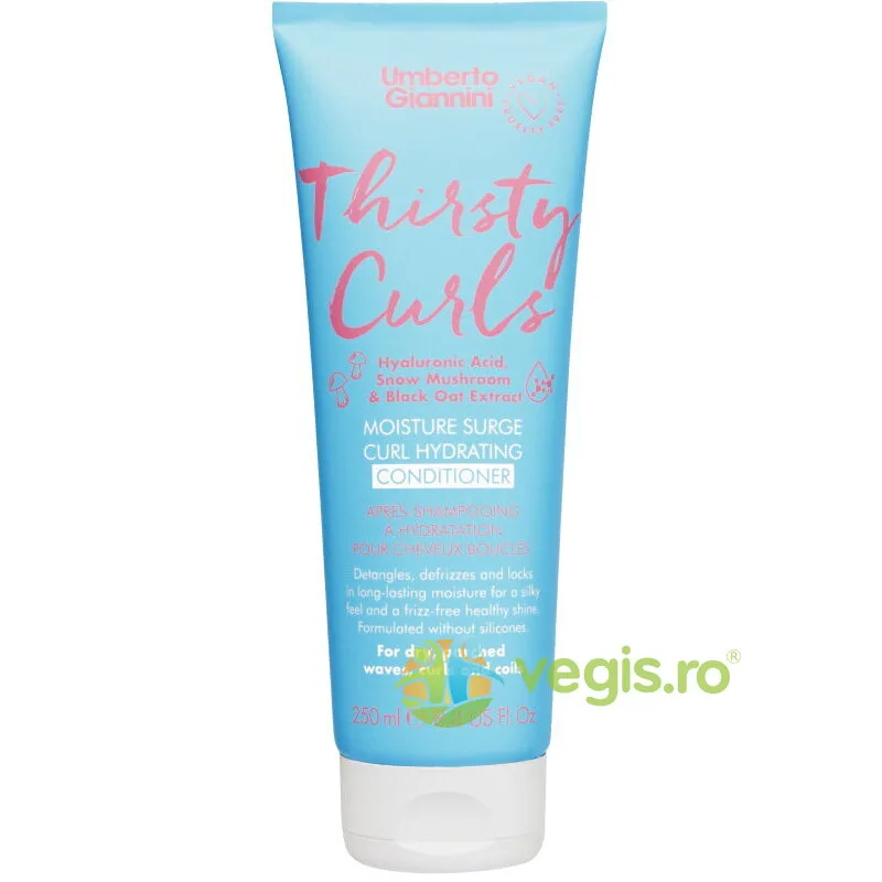 Balsam Hidratant pentru Parul Cret Uscat cu Acid Hialuronic Thirsty Curls 250ml UMBERTO GIANNINI — preț și oferte