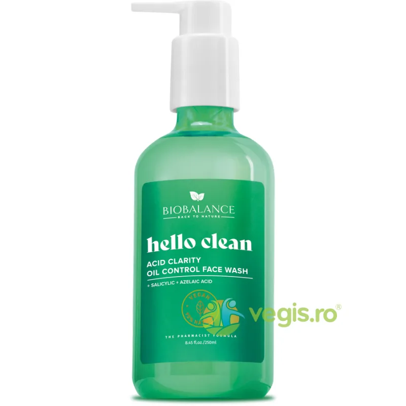Gel de Curatare cu Acid Salicilic si Acid Azelaic Hello Clean 250ml BIO BALANCE — preț și oferte