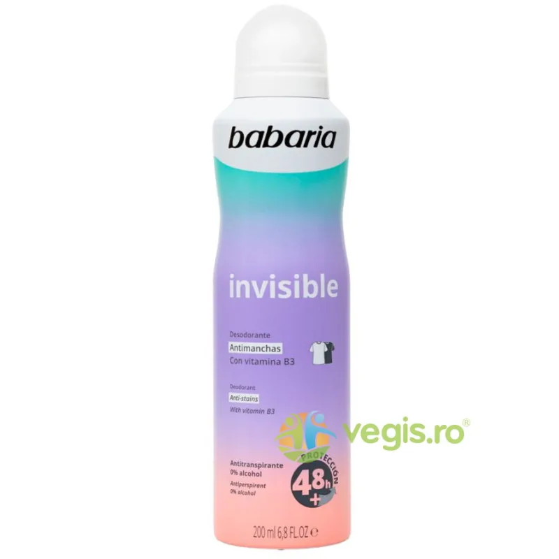 Deodorant Spray Anti Pete Albe fara Alcool Invisible 200ml BABARIA — preț și oferte