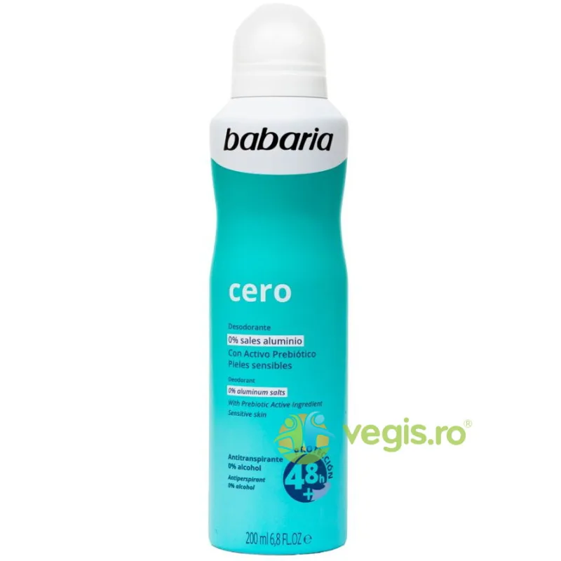 Deodorant Spray pentru Pielea Sensibila fara Aluminiu si Alcool Cero 200ml BABARIA — preț și oferte