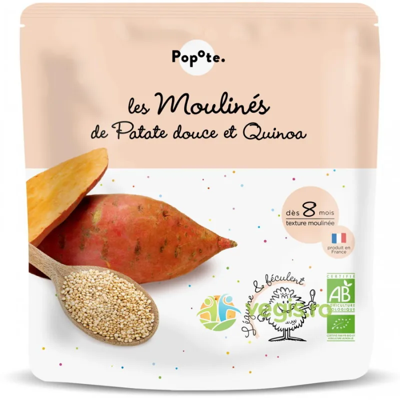 Mancare cu 48% Cartofi Dulci si Quinoa +8 Luni Ecologica/Bio 180g POPOTE — preț și oferte