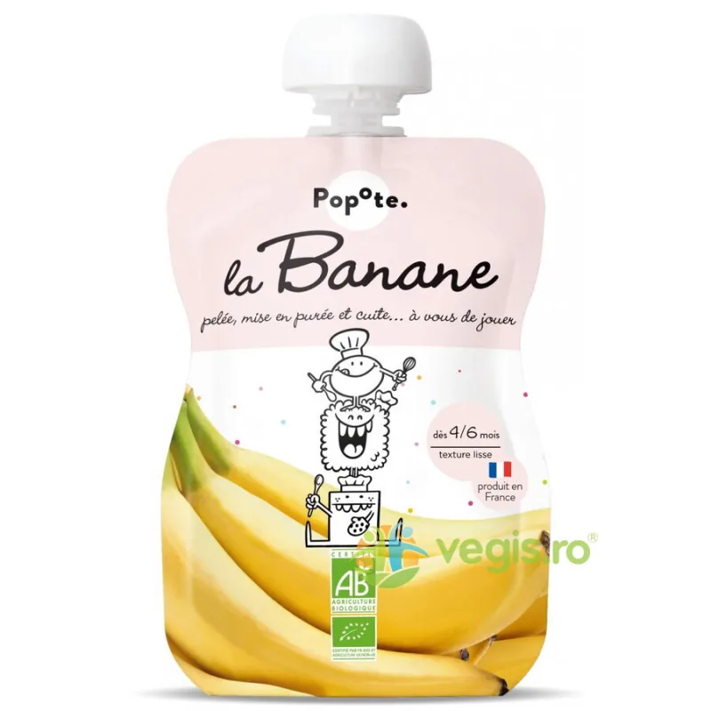 Piure cu 85% Banane +4/6 Luni Ecologic/Bio 120g POPOTE — preț și oferte
