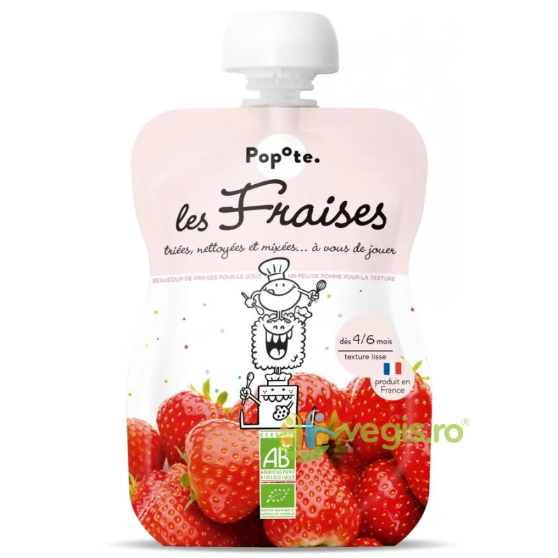 Piure cu 70% Capsuni +4/6 Luni Ecologic/Bio 120g POPOTE — preț și oferte