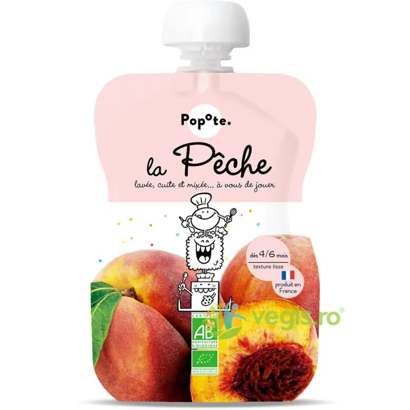 Piure cu 60% Piersici +4/6 Luni Ecologic/Bio 120g POPOTE — preț și oferte