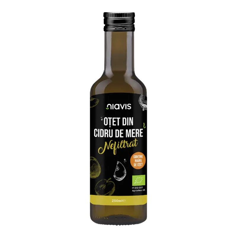 Otet Bio din cidru de mere nefiltrat, 250 ml, Niavis — preț și oferte