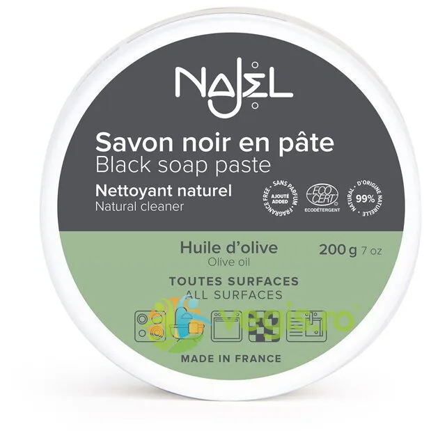 Sapun Negru Pasta Concentrata, Degresant Natural Multifunctional 200g NAJEL — preț și oferte